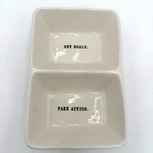 Rae Dunn Set Goals Take Action Ceramic Divided Tray